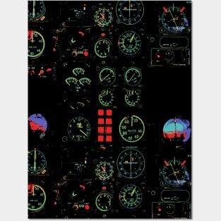 Fasbytes Dark Aviation Pilots Cockpit retro Posters and Art